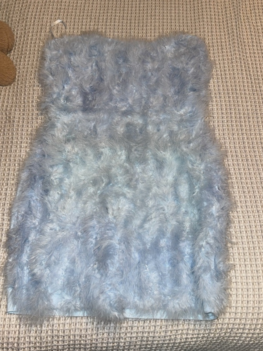 Hello Molly Light Blue Fuzzy Mini Dress